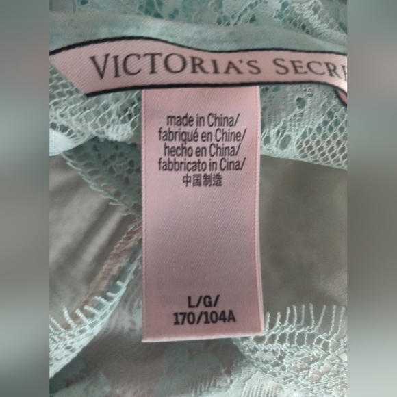 Victorias Secret Slip Dress Womens Size LARGElace Aqua Fairycore Dainty Feminine - Picture 3 of 10